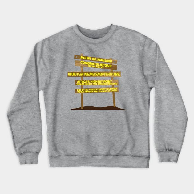 Mt. Kilimanjaro Crewneck Sweatshirt by abbyhikeshop